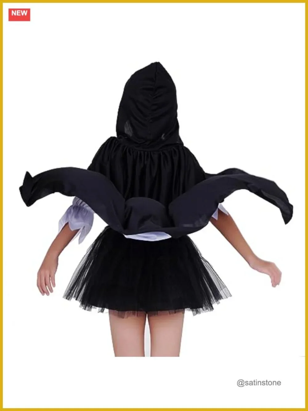 Kids Hooded Cloak Cape Halloween Costume Medieval Dress Up Polyester